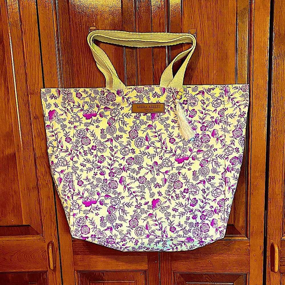 Laura Ashley Purple Floral Tote Bag
